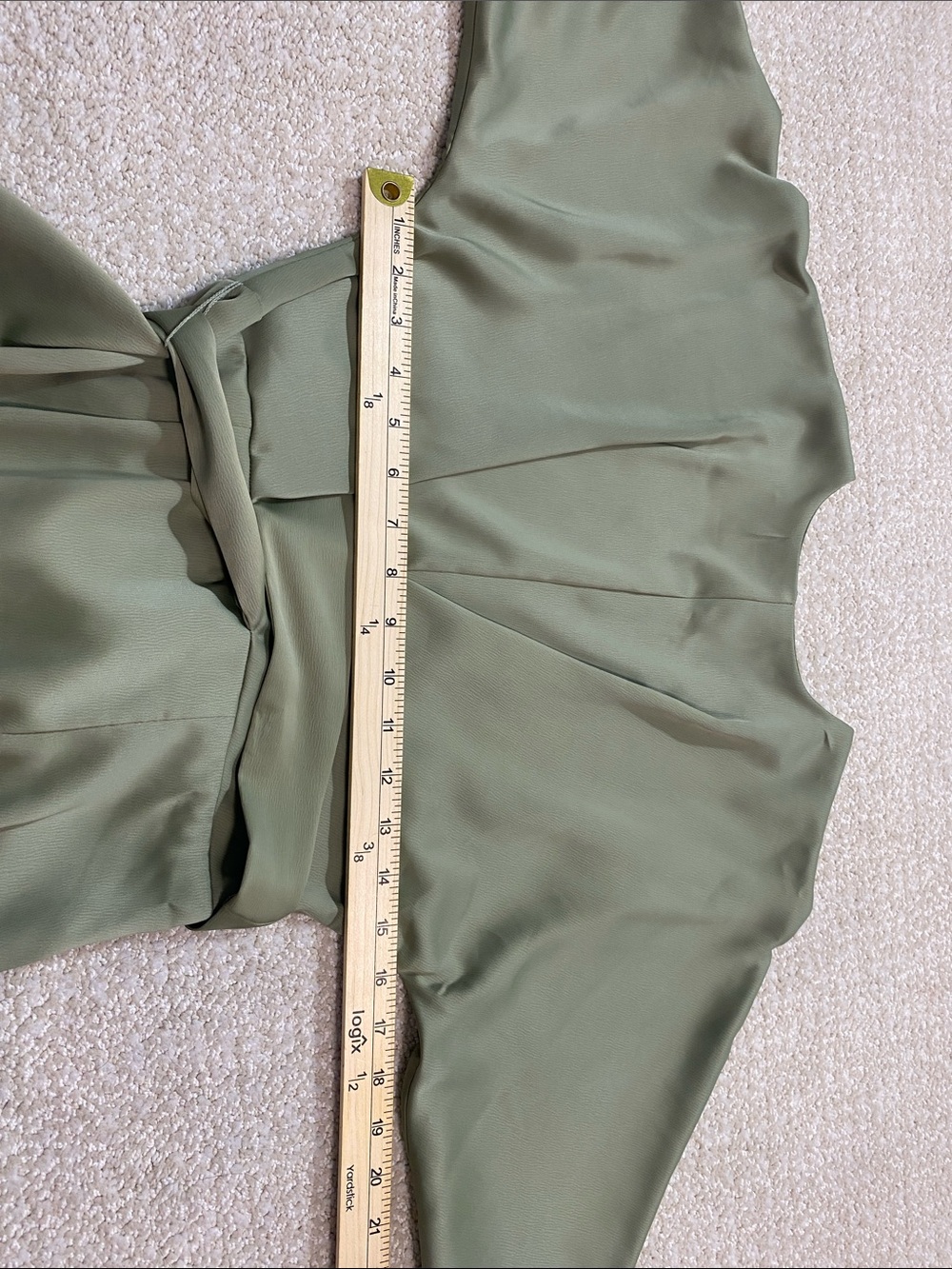 ASOS Sage Green Long Sleeve Twist-Waist Maxi Dress Size 4 US - Picture 10 of 15